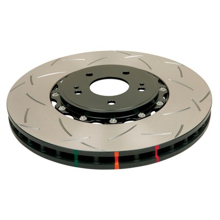 Dba Front Slotted 5000 Series Rotor Assembled with Black Hat for 2003-2005 Evolution 8 by 9-2 Piece, 2PK 52218BLKS